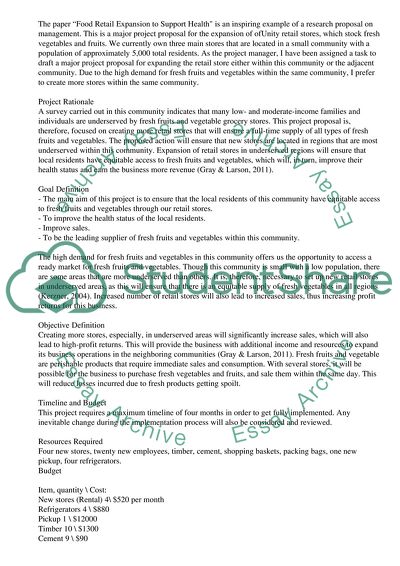 Food Retail Expansion to Support Health