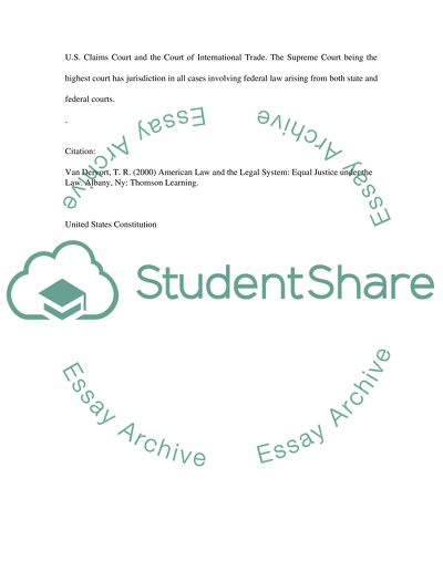 The Federal Court System in Its Entirety