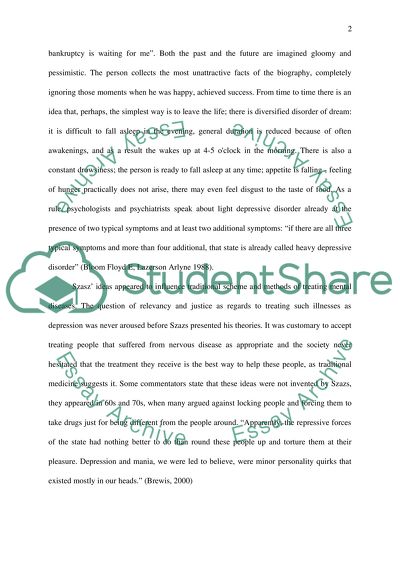 Mental Disorder Module in the Theories of Thomas Szasz