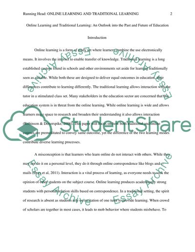 Online Learning and Traditional Learning