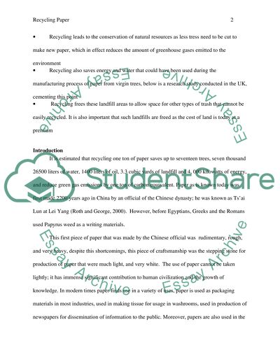 example of research paper about recycling