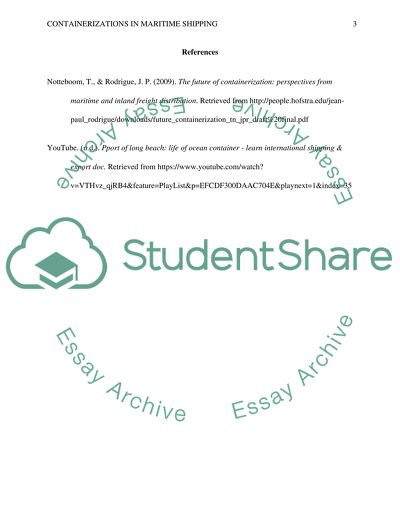 Containerizations in Maritime Shipping