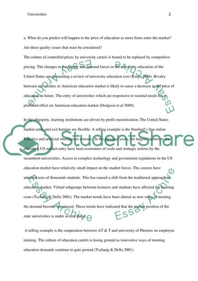 Are Universities Cartels