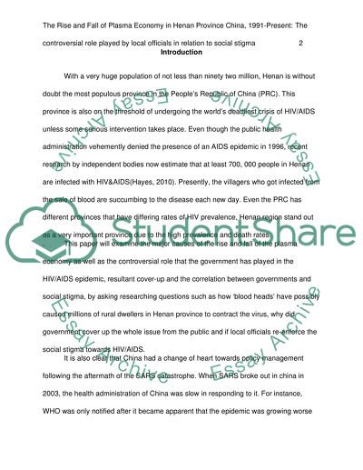 The Rise and Fall of the Plasma Economy in Henan Province