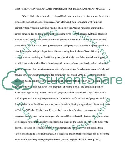 How does the Welfare system negatively impact black males