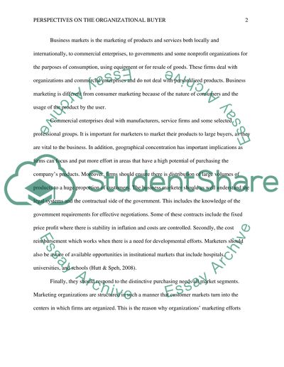 Perspectives on the Organizational Buyer