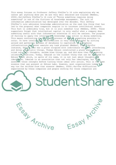 Jeffrey Pfeffers Rules