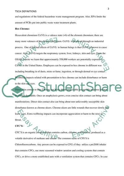 TSCA definitions Essay Example | Topics and Well Written Essays - 1000 ...