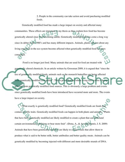 Impact of Genectically Modified Food Sources