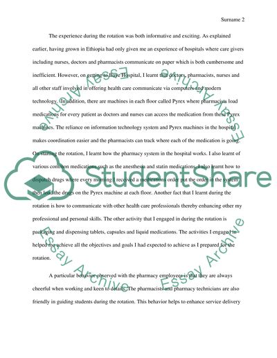 The Rotation at Baye Hospital