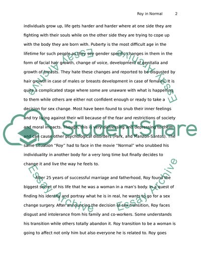 What does Roy in Normal want from a sex change