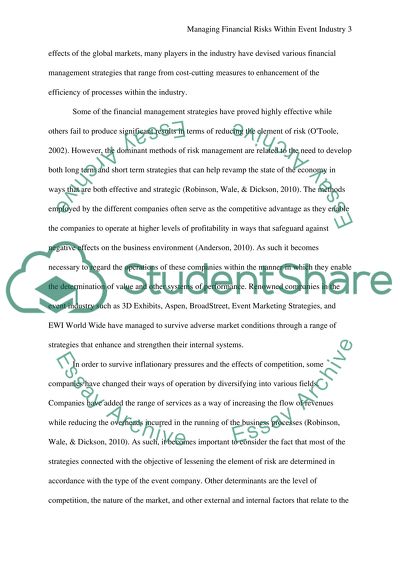 Managing Financial Risks Within Event Industry