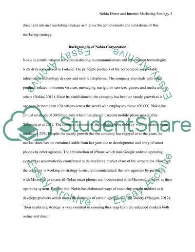 Development and Implementation of Direct and Internet Marketing Strategy in Nokia