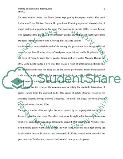 Mining of Diamond in Sierra Leone