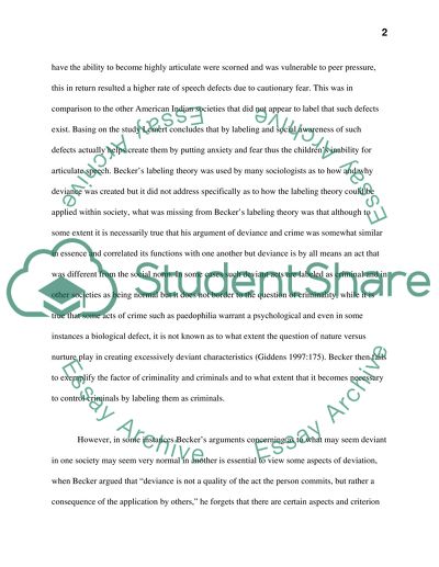 Howard Becker and the Labelling Theory on Crime and Deviance