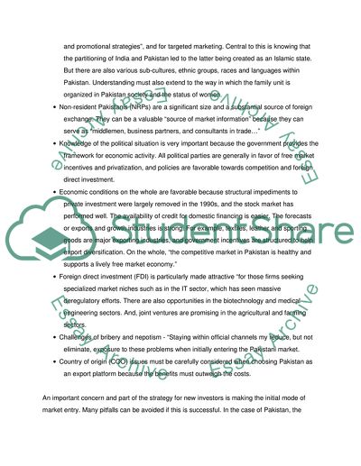 Article Analysis: New International Business Perspectives on Pakistan by Khan