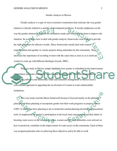 Gender Analysis in Mexico