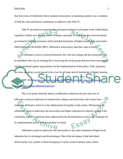 Affirmative Action Debate