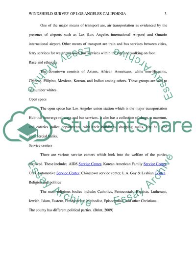 Windshield survey of Los Angeles California