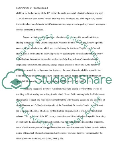 Examination of Foundations