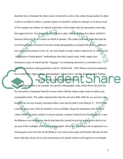 Ethnography and the interpretation of cultures