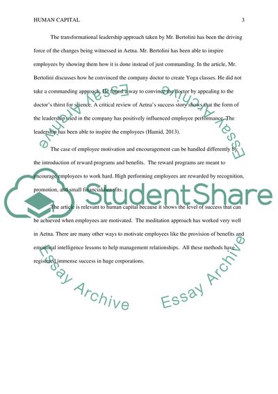 At Aetna, a C.E.O.s Management by Mantra