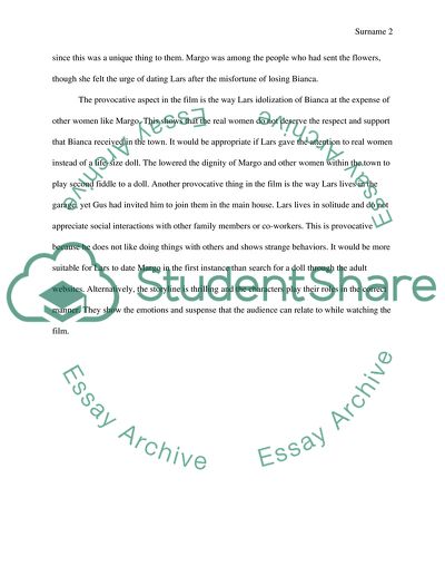 Critical paper for the film Lars and the real girl