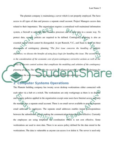 Computer System Security of the Plantain Building Company