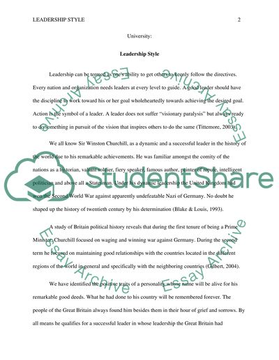 Leadership Style Paper