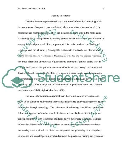 Using Nursing Informatics in Clinical Area