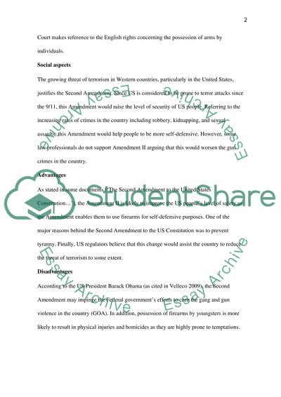 Right to bear arms essay