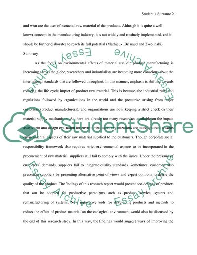 History and Current Status of Material Selection