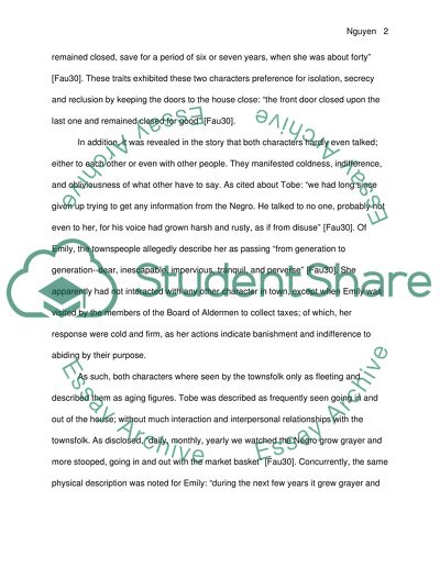 Character Analysis: A Rose for Emily by William Faulkner