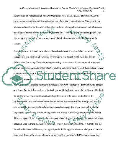 Social Media Impact on Non-Profit Organizations