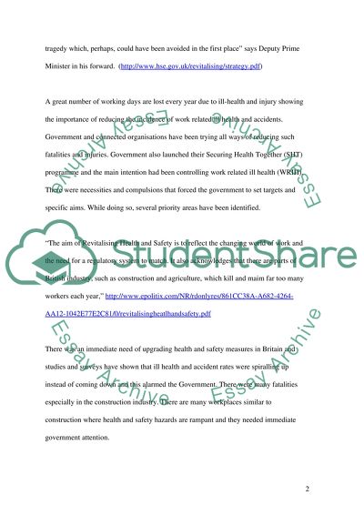 A Ten-Year-Old Strategy to Improve Health and Safety