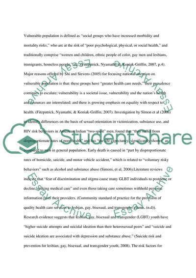 Gay Risks and Health Status