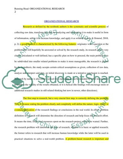 Organizational Research: Mod 1 Questions