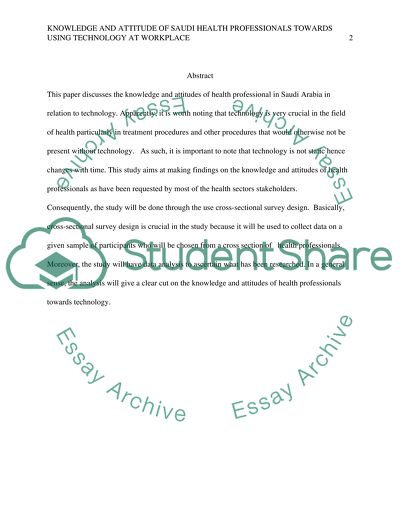 Knowledge and Attitude of Saudi Health Professionals Towards Using Technology at Workplace