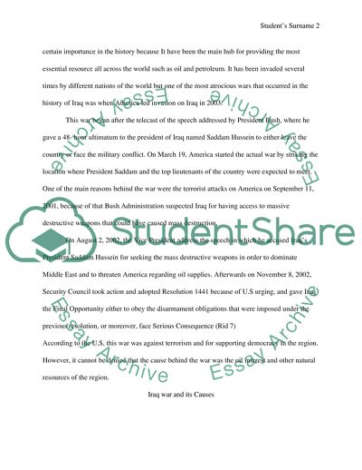 The Background of the Iraq War