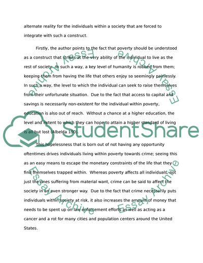 Article review on poverty