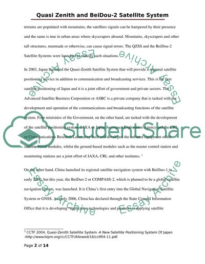 Quasi Zenith and Beidou2 Satellite systems