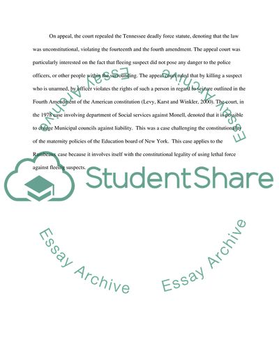 The Case Involving Garner against Tennessee