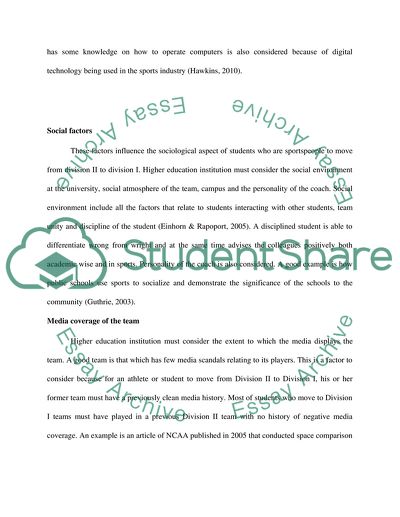 Education Reforms - Key Factors Institution Should Consider When Exploring a Change in Divisions