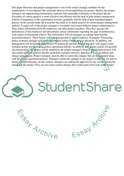 Types of the Project Management Policy