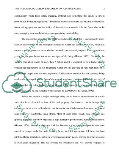 The Human Population Explosion on a Finite Planet