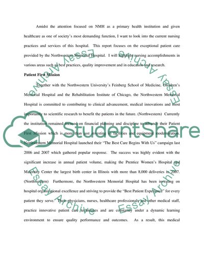 The Best Care Giving Practices in Northwestern Memorial Hospital