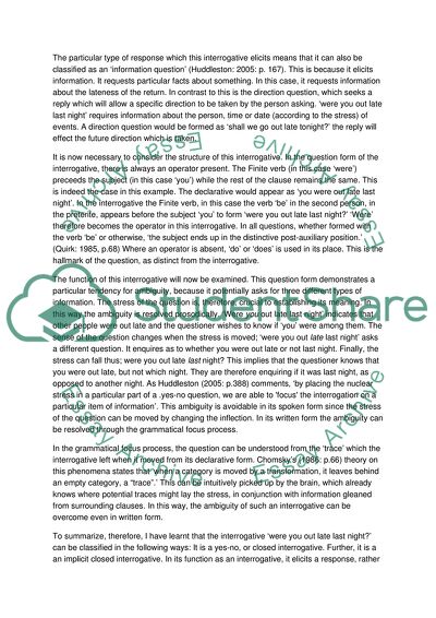 Grammar and Lexis 2 - Interrogative