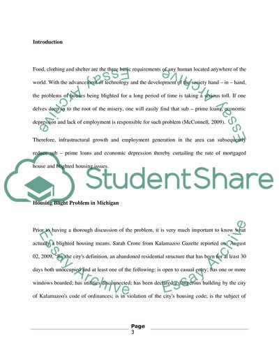 Housing Blight Problem in Michigan