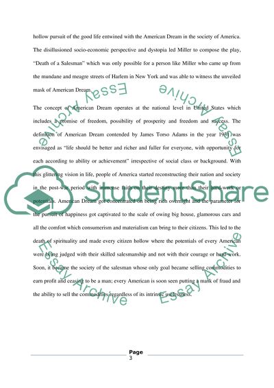 Theme of American Dream in Death of a Salesman by Arthur Miller