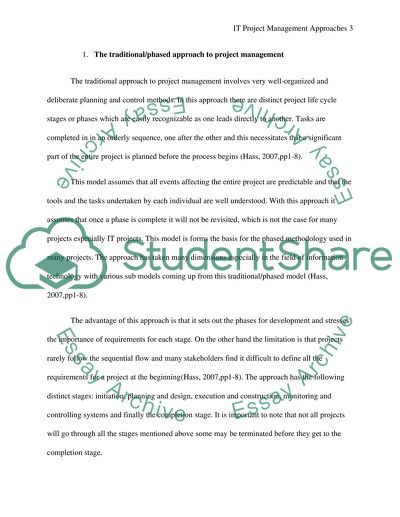 IT Project Management Approaches Report Example | Topics and Well ...